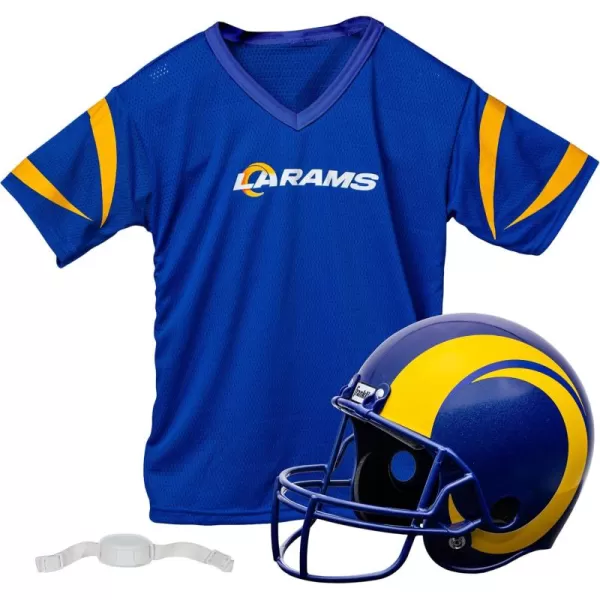 Franklin Sports NFL Kids Helmet  Jersey Sets  Youth NFL Team Uniform Sets  Costume Set  Helmet Jersey  ChinstrapMediumLos Angeles Rams