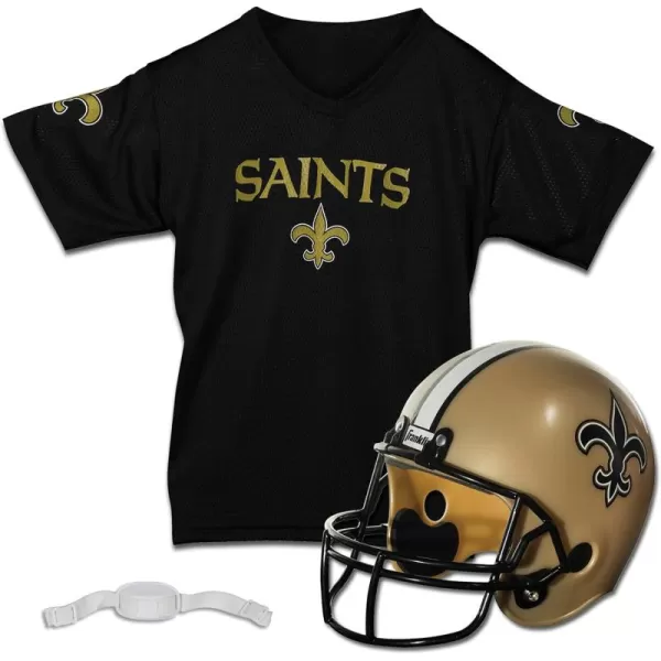 Franklin Sports NFL Kids Helmet  Jersey Sets  Youth NFL Team Uniform Sets  Costume Set  Helmet Jersey  ChinstrapMediumNew Orleans Saints