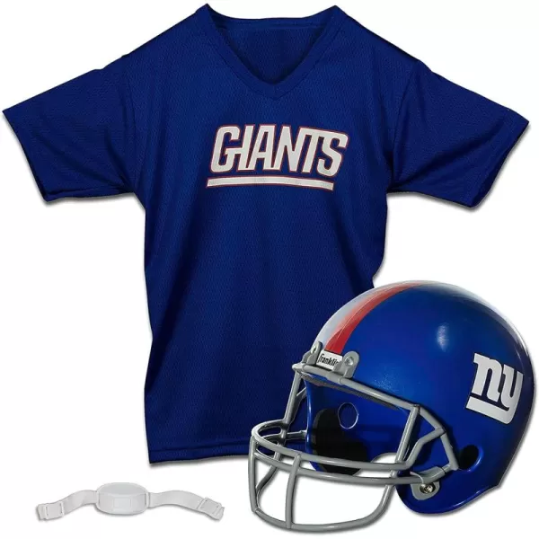 Franklin Sports NFL Kids Helmet  Jersey Sets  Youth NFL Team Uniform Sets  Costume Set  Helmet Jersey  ChinstrapMediumNew York Giants
