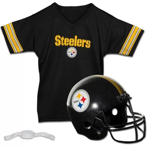 Franklin Sports NFL Kids Helmet  Jersey Sets  Youth NFL Team Uniform Sets  Costume Set  Helmet Jersey  ChinstrapMediumPittsburgh Steelers