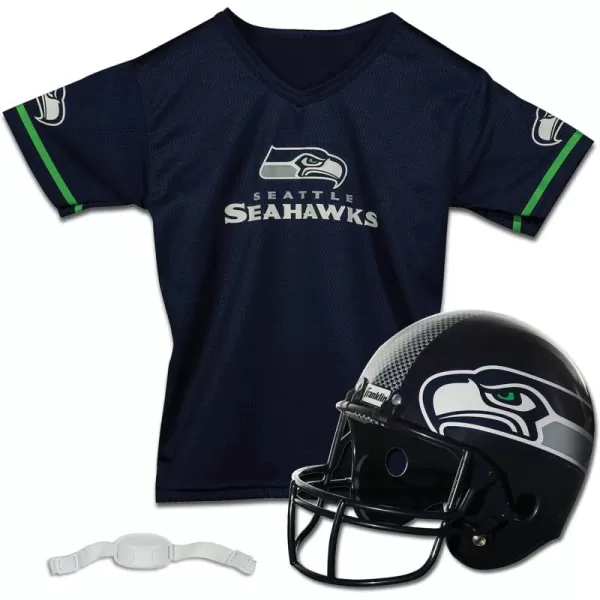 Franklin Sports NFL Kids Helmet  Jersey Sets  Youth NFL Team Uniform Sets  Costume Set  Helmet Jersey  ChinstrapMediumSeattle Seahawks
