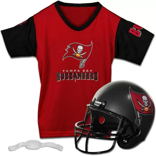 Franklin Sports NFL Kids Helmet  Jersey Sets  Youth NFL Team Uniform Sets  Costume Set  Helmet Jersey  ChinstrapMediumTampa Bay Buccaneers