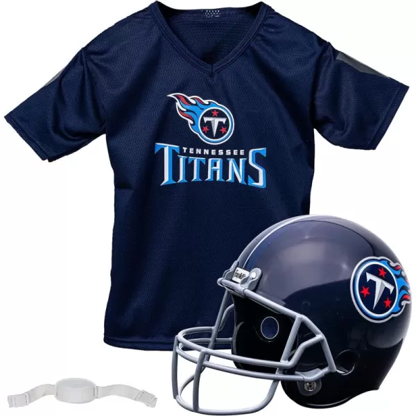 Franklin Sports NFL Kids Helmet  Jersey Sets  Youth NFL Team Uniform Sets  Costume Set  Helmet Jersey  ChinstrapMediumTennessee Titans