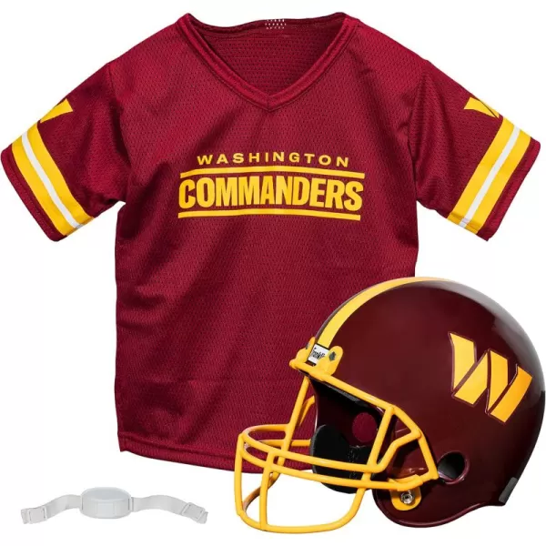 Franklin Sports NFL Kids Helmet  Jersey Sets  Youth NFL Team Uniform Sets  Costume Set  Helmet Jersey  ChinstrapMediumWashington Commanders