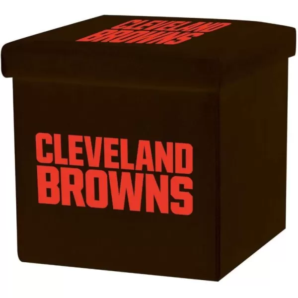 Franklin Sports NFL Storage Ottoman  Container  NFL Football Team Folding Organizer Bins  NFL Office Bedroom  Living Room Dcor  14quot x 14quotCleveland Browns