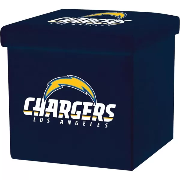 Franklin Sports NFL Storage Ottoman  Container  NFL Football Team Folding Organizer Bins  NFL Office Bedroom  Living Room Dcor  14quot x 14quotLos Angeles Chargers
