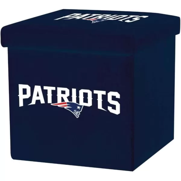 Franklin Sports NFL Storage Ottoman  Container  NFL Football Team Folding Organizer Bins  NFL Office Bedroom  Living Room Dcor  14quot x 14quotNew England Patriots