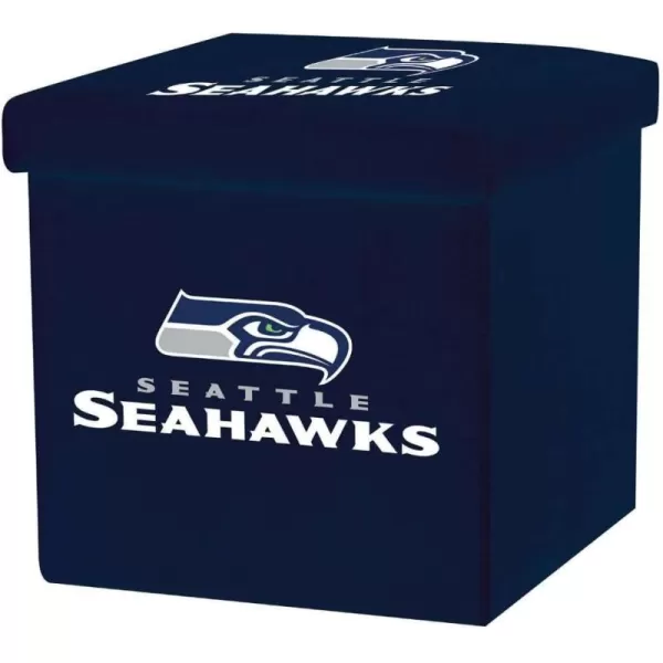 Franklin Sports NFL Storage Ottoman  Container  NFL Football Team Folding Organizer Bins  NFL Office Bedroom  Living Room Dcor  14quot x 14quotSeattle Seahawks