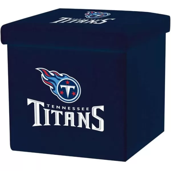 Franklin Sports NFL Storage Ottoman  Container  NFL Football Team Folding Organizer Bins  NFL Office Bedroom  Living Room Dcor  14quot x 14quotTennessee Titans