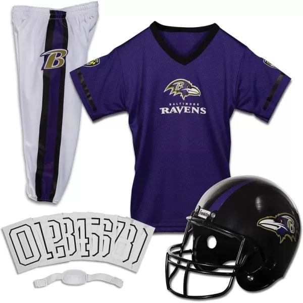 Franklin Sports NFL Youth Football Uniform Set for Boys ampamp Girls  Includes Helmet Jersey ampamp Pants with Chinstrap  NumbersBaltimore Ravens