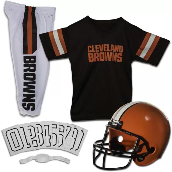 Franklin Sports NFL Youth Football Uniform Set for Boys ampamp Girls  Includes Helmet Jersey ampamp Pants with Chinstrap  NumbersCleveland Browns