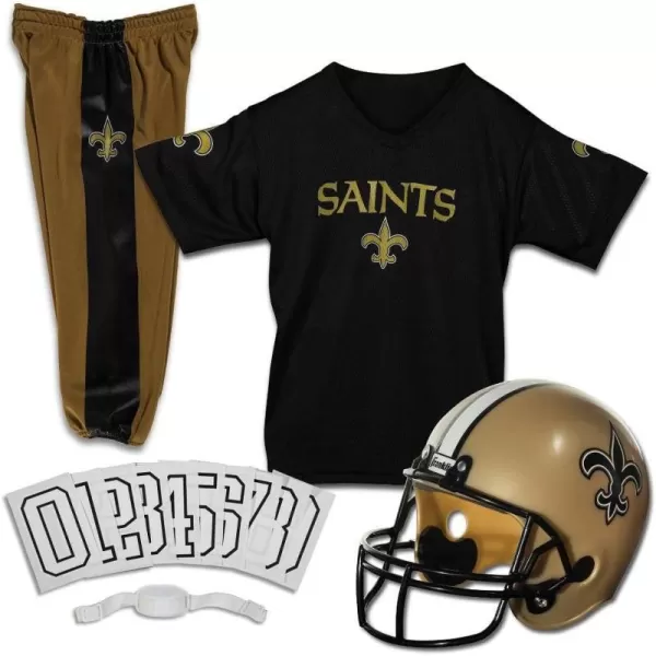 Franklin Sports NFL Youth Football Uniform Set for Boys ampamp Girls  Includes Helmet Jersey ampamp Pants with Chinstrap  NumbersNew Orleans Saints