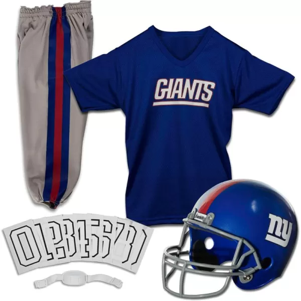 Franklin Sports NFL Youth Football Uniform Set for Boys ampamp Girls  Includes Helmet Jersey ampamp Pants with Chinstrap  NumbersNew York Giants