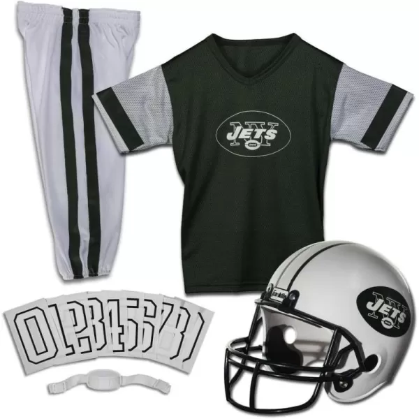 Franklin Sports NFL Youth Football Uniform Set for Boys ampamp Girls  Includes Helmet Jersey ampamp Pants with Chinstrap  NumbersNew York Jets