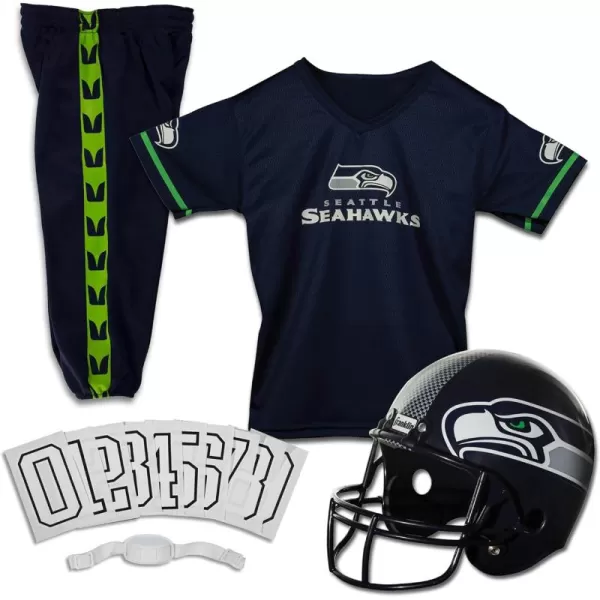 Franklin Sports NFL Youth Football Uniform Set for Boys ampamp Girls  Includes Helmet Jersey ampamp Pants with Chinstrap  NumbersSeattle Seahawks