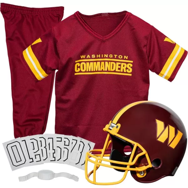 Franklin Sports NFL Youth Football Uniform Set for Boys ampamp Girls  Includes Helmet Jersey ampamp Pants with Chinstrap  NumbersWashington Commanders