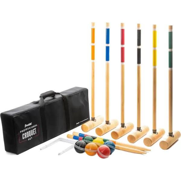 Franklin Sports Portable Backyard Croquet Sets  Complete 4  6 Player Croquet Sets with Mallets Croquet Balls  Wickets Included  Outdoor Family Lawn Game Sets with Carry BagProfessional