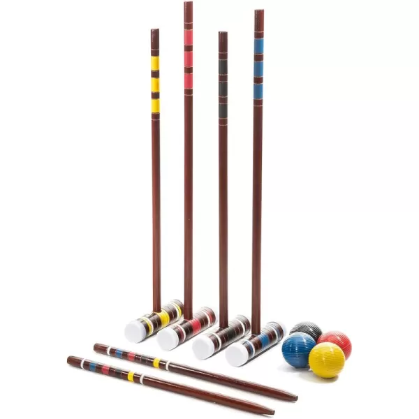 Franklin Sports Portable Backyard Croquet Sets  Complete 4  6 Player Croquet Sets with Mallets Croquet Balls  Wickets Included  Outdoor Family Lawn Game Sets with Carry BagStarter