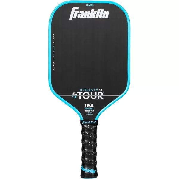 Franklin Sports Pro Pickleball Paddles  FS Tour Series Raw Carbon Fiber T700  USA Pickleball Approved  Unibody Epoxy Resin Injected Edge  Dynasty  Tempo  14mm16mm Core  Gray Blue  PinkBlue