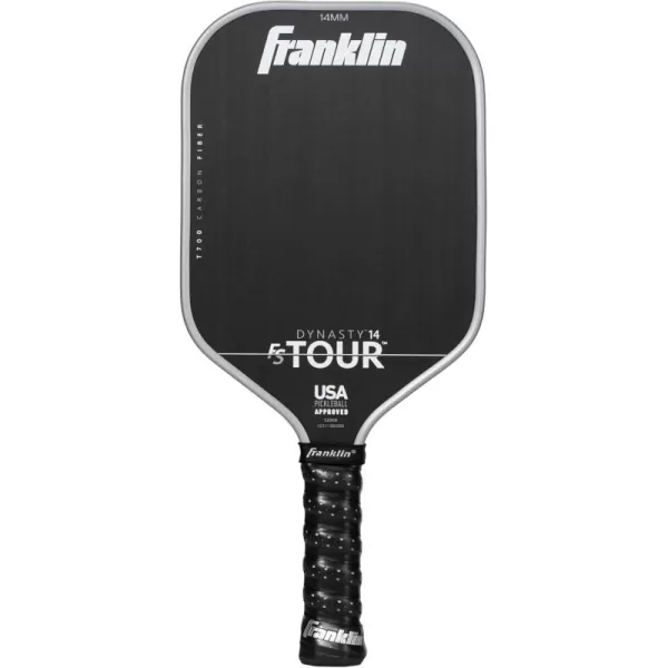 Franklin Sports Pro Pickleball Paddles  FS Tour Series Raw Carbon Fiber T700  USA Pickleball Approved  Unibody Epoxy Resin Injected Edge  Dynasty  Tempo  14mm16mm Core  Gray Blue  PinkGray