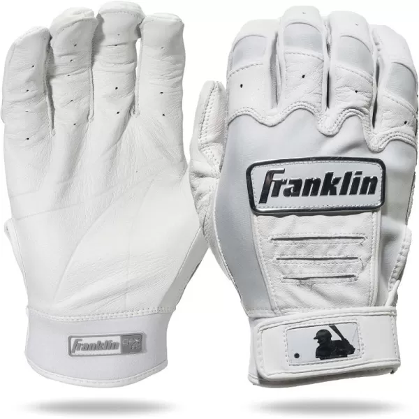 Franklin Sports USA Softball Womens Softball Batting Gloves  CFX Pro Fastpitch  Slowpitch Girls Batting Gloves  Adult  Youth Batting Glove PairsChrome White  Fastpitch