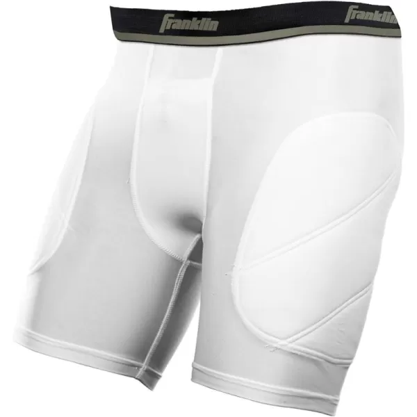 Franklin Sports Youth Compression Sliding Shorts  Kids Compression Underwear with Cup Pocket  Padded Baseball Sliding ShortWhiteBlack