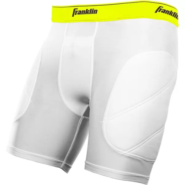 Franklin Sports Youth Compression Sliding Shorts  Kids Compression Underwear with Cup Pocket  Padded Baseball Sliding ShortWhiteOptic