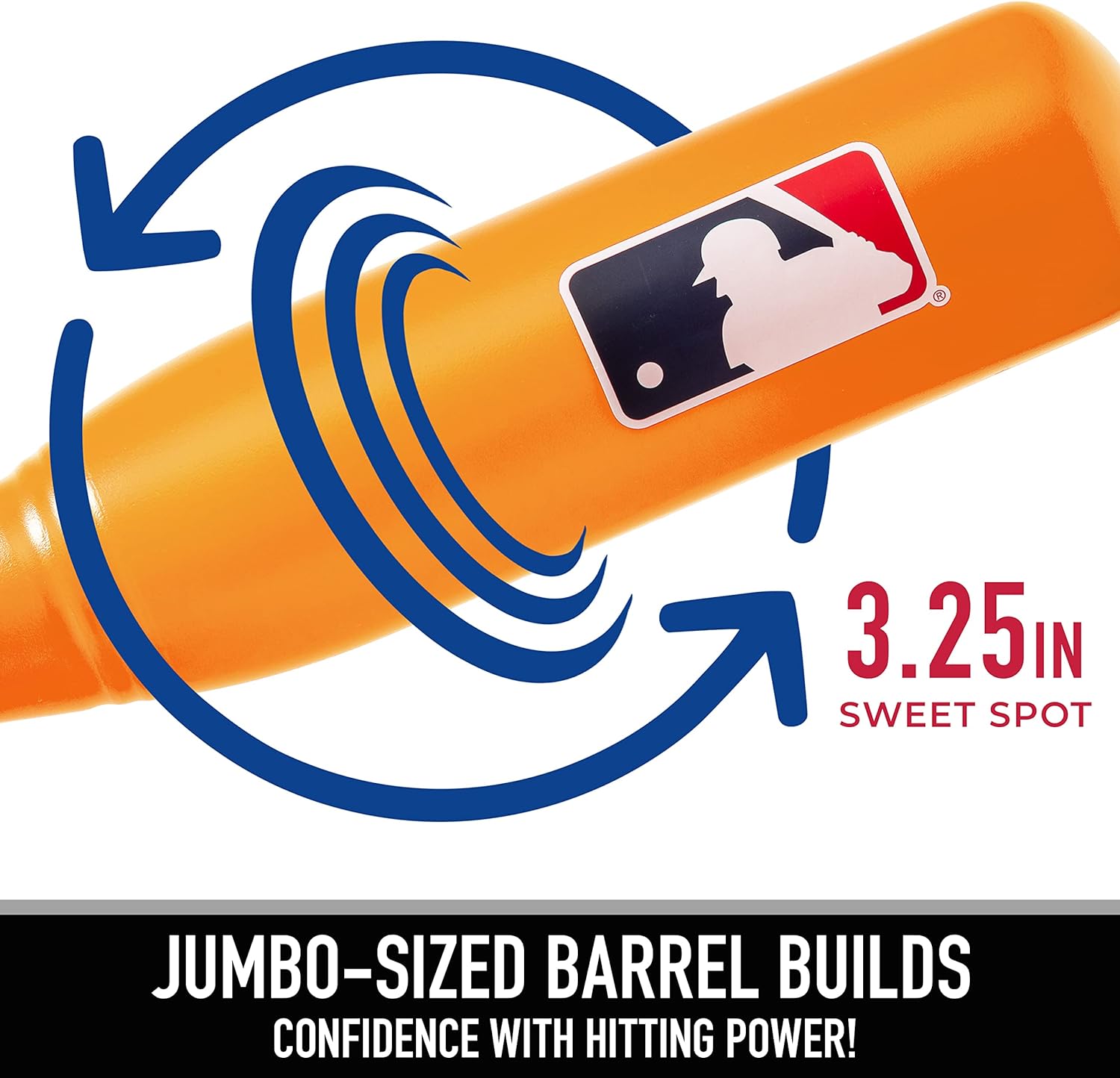 Franklin Sports MLB Jumbo Kids Plastic Baseball Bat  Backyard Baseball Bat with Large Barrel for Kids  Toddlers  Kids Fat Plastic BatAssorted Colors May Vary
