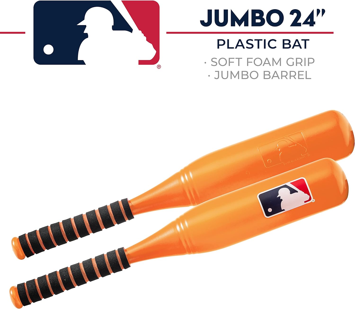 Franklin Sports MLB Jumbo Kids Plastic Baseball Bat  Backyard Baseball Bat with Large Barrel for Kids  Toddlers  Kids Fat Plastic BatAssorted Colors May Vary