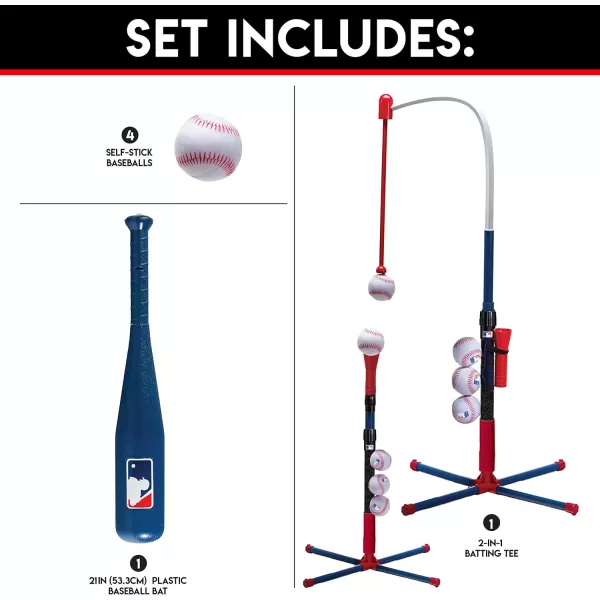 Franklin Sports GrowwithMe Kids Baseball Batting Tee  Stand Set for Youth  Toddlers  Youth Baseball Softball  Teeball Hitting Tee Set for Boys  GirlsGrow With Me Tee  MLB Baseball