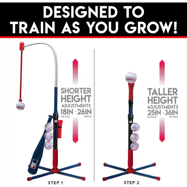 Franklin Sports GrowwithMe Kids Baseball Batting Tee  Stand Set for Youth  Toddlers  Youth Baseball Softball  Teeball Hitting Tee Set for Boys  GirlsGrow With Me Tee  MLB Baseball