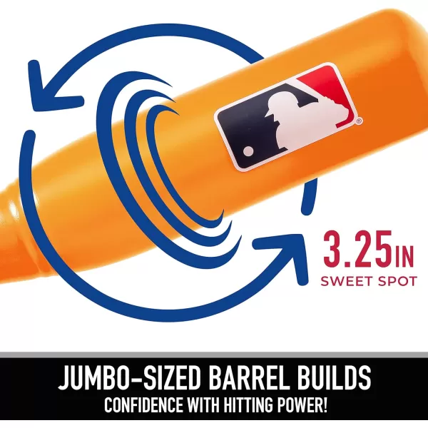 Franklin Sports MLB Jumbo Kids Plastic Baseball Bat  Backyard Baseball Bat with Large Barrel for Kids  Toddlers  Kids Fat Plastic BatAssorted Colors May Vary