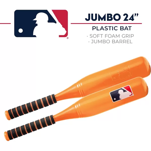 Franklin Sports MLB Jumbo Kids Plastic Baseball Bat  Backyard Baseball Bat with Large Barrel for Kids  Toddlers  Kids Fat Plastic BatAssorted Colors May Vary