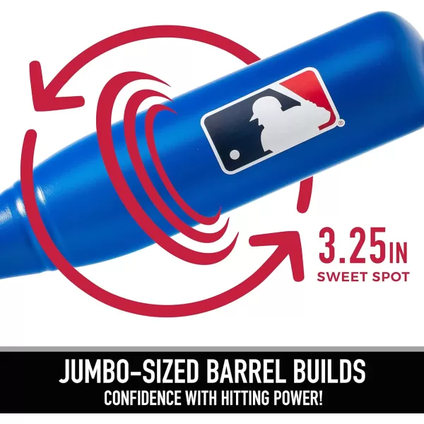 Franklin Sports MLB Jumbo Kids Plastic Baseball Bat  Backyard Baseball Bat with Large Barrel for Kids  Toddlers  Kids Fat Plastic BatBlue