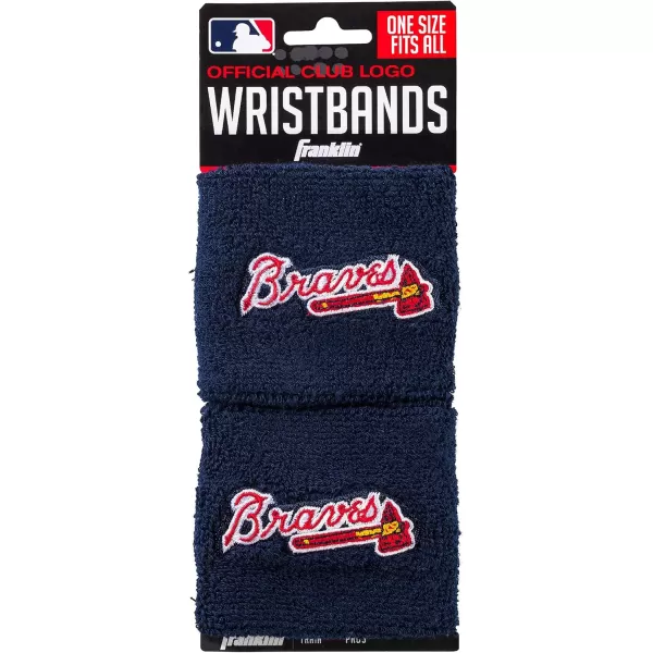 Franklin Sports MLB Team Licensed Baseball Wristbands  MLB Team Logo Sweat Wristbands  Great for Costumes  Uniforms  PairAtlanta Braves