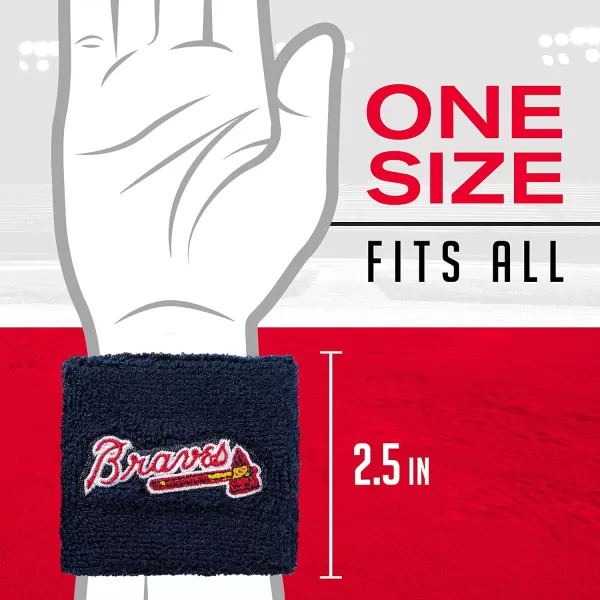 Franklin Sports MLB Team Licensed Baseball Wristbands  MLB Team Logo Sweat Wristbands  Great for Costumes  Uniforms  PairAtlanta Braves