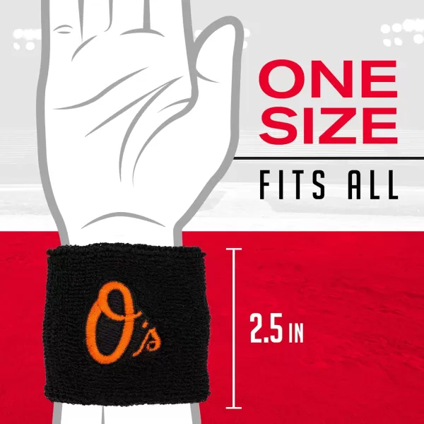 Franklin Sports MLB Team Licensed Baseball Wristbands  MLB Team Logo Sweat Wristbands  Great for Costumes  Uniforms  PairBaltimore Orioles