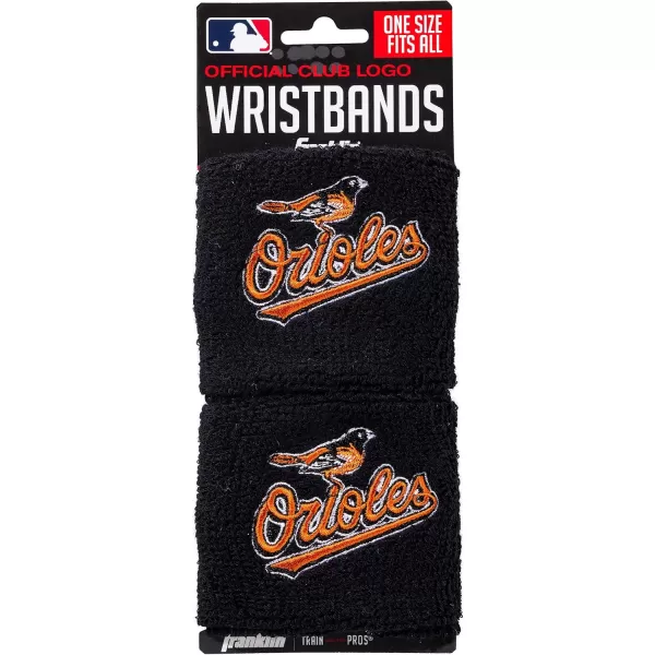Franklin Sports MLB Team Licensed Baseball Wristbands  MLB Team Logo Sweat Wristbands  Great for Costumes  Uniforms  PairBaltimore Orioles