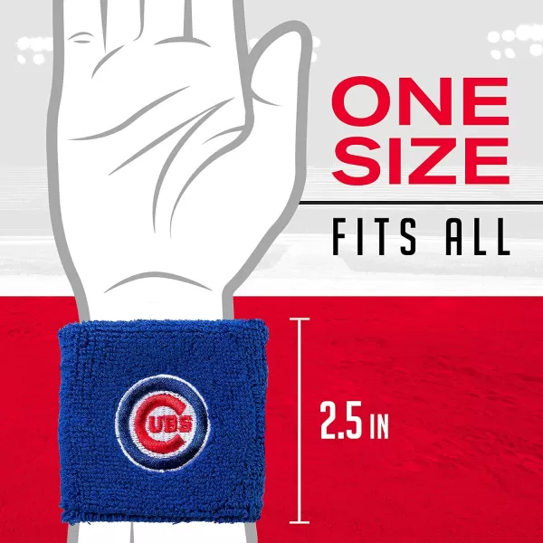 Franklin Sports MLB Team Licensed Baseball Wristbands  MLB Team Logo Sweat Wristbands  Great for Costumes  Uniforms  PairChicago Cubs