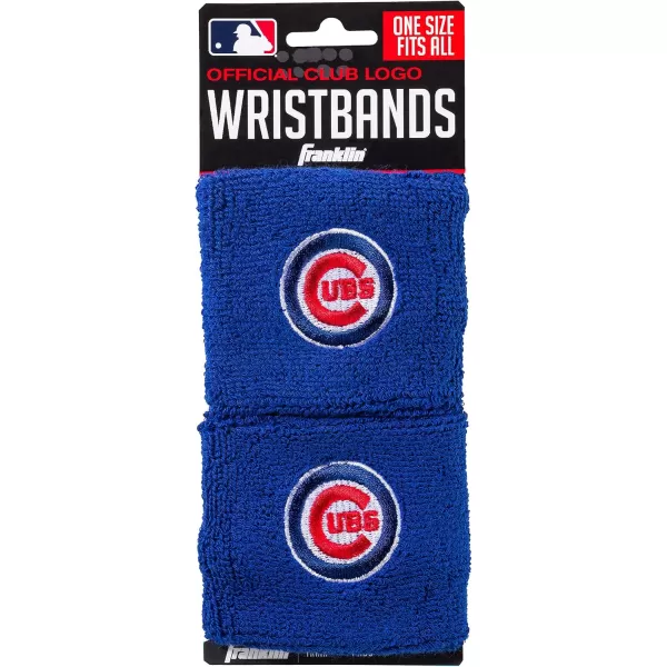 Franklin Sports MLB Team Licensed Baseball Wristbands  MLB Team Logo Sweat Wristbands  Great for Costumes  Uniforms  PairChicago Cubs