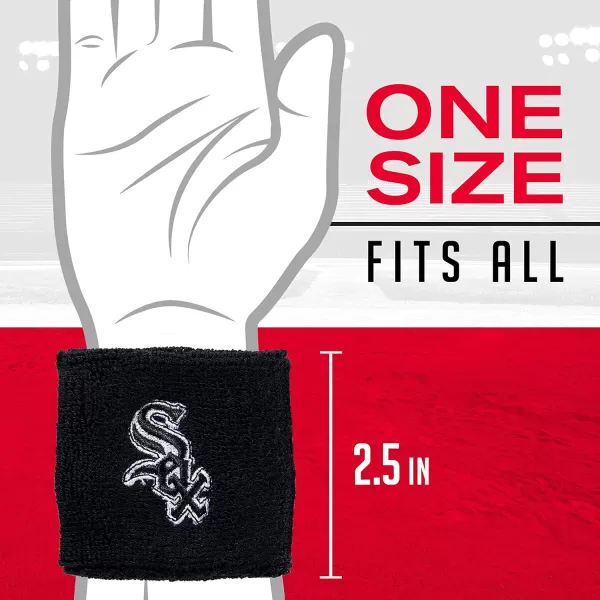 Franklin Sports MLB Team Licensed Baseball Wristbands  MLB Team Logo Sweat Wristbands  Great for Costumes  Uniforms  PairChicago White Sox