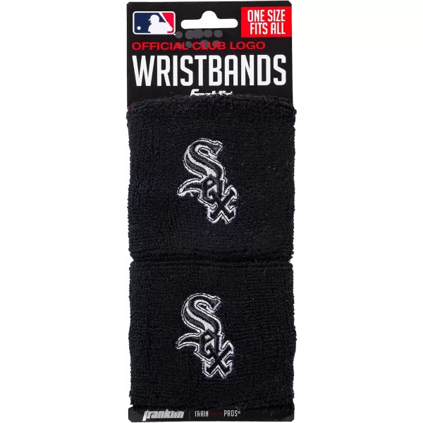 Franklin Sports MLB Team Licensed Baseball Wristbands  MLB Team Logo Sweat Wristbands  Great for Costumes  Uniforms  PairChicago White Sox