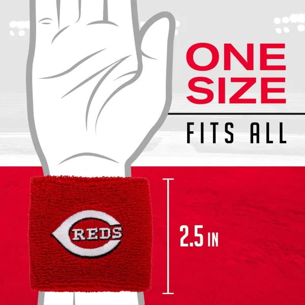 Franklin Sports MLB Team Licensed Baseball Wristbands  MLB Team Logo Sweat Wristbands  Great for Costumes  Uniforms  PairCincinnati Reds