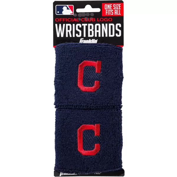 Franklin Sports MLB Team Licensed Baseball Wristbands  MLB Team Logo Sweat Wristbands  Great for Costumes  Uniforms  PairCleveland Indians