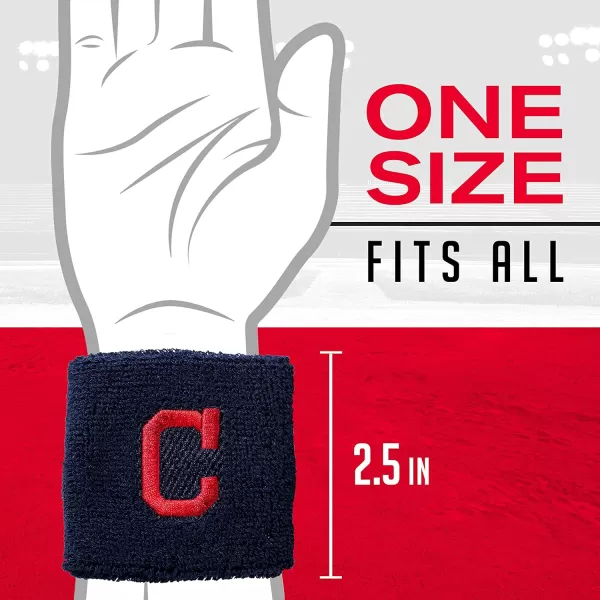 Franklin Sports MLB Team Licensed Baseball Wristbands  MLB Team Logo Sweat Wristbands  Great for Costumes  Uniforms  PairCleveland Indians
