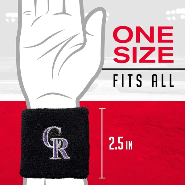 Franklin Sports MLB Team Licensed Baseball Wristbands  MLB Team Logo Sweat Wristbands  Great for Costumes  Uniforms  PairColorado Rockies