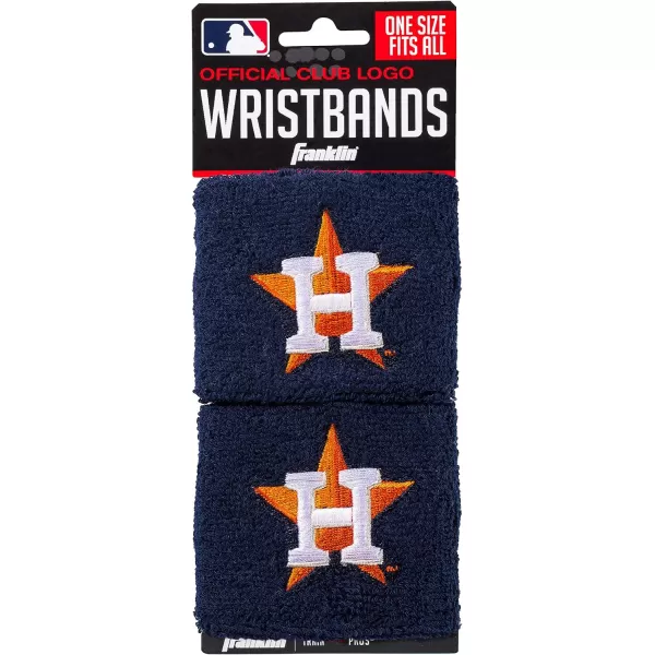 Franklin Sports MLB Team Licensed Baseball Wristbands  MLB Team Logo Sweat Wristbands  Great for Costumes  Uniforms  PairHouston Astros