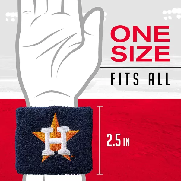 Franklin Sports MLB Team Licensed Baseball Wristbands  MLB Team Logo Sweat Wristbands  Great for Costumes  Uniforms  PairHouston Astros