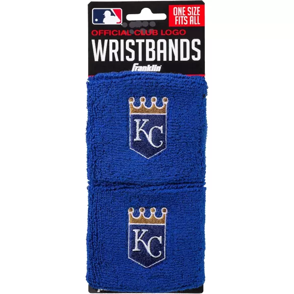 Franklin Sports MLB Team Licensed Baseball Wristbands  MLB Team Logo Sweat Wristbands  Great for Costumes  Uniforms  PairKansas City Royals