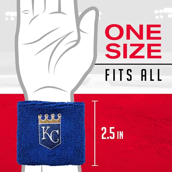 Franklin Sports MLB Team Licensed Baseball Wristbands  MLB Team Logo Sweat Wristbands  Great for Costumes  Uniforms  PairKansas City Royals